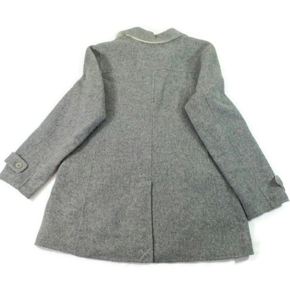 Talbots Gray Wool Blend Button Front Luxury Winter Coat Womens 14P Petite - Picture 2 of 11